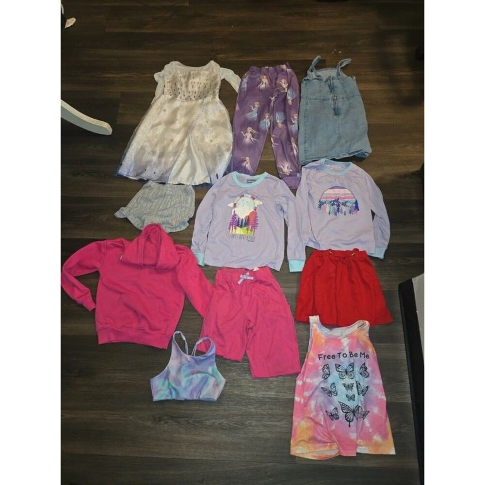 Girls Clothing Lot 11 Pc Size 4 7/8 Disney Frozen Champion Skort Tops Dress
